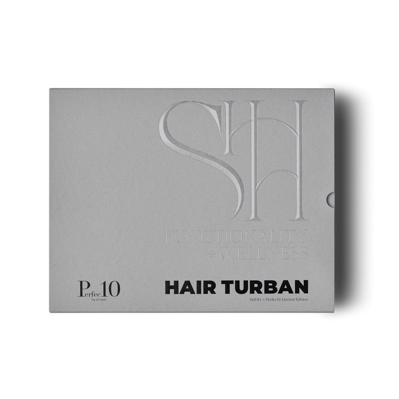 Shhh X Perfec10 Limited Edition - Hair Turban,髮型 用品 店,美髮用品,hair loss,scalp care,Hong kong salon, Best salon hk,Haircare hk,防脫髮,scalp fortify 香港,頭髮毛躁,希聲堂,頭皮護理,毛躁頭髮打理,受損髮質修復,染後護色護理,電燙髮保養,頭髮開叉處理,SHHH