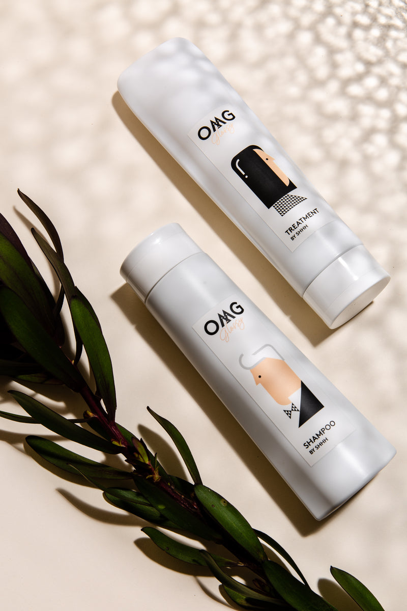 OMG Glossy Set (2pcs),SHHH,OMG shampoo,OMG haircare,Scape care,Hair loss treatment ,Hong Kong Hair repair treatment ,Anti-hair loss shampoo,毛躁頭髮打理, 受損髮質修復, 頭髮開叉處理 ,Frizzy hair management, Damaged hair repair,頭髮 再生 ,生髮, 頭髮毛躁, hair loss,頭髮修護,Wellness,Wellbeing,Longevity,中醫,養生- scalp treatment Hong Kong - ⁠hair treatment HK - ⁠scalp treatment hair product Hong Kong